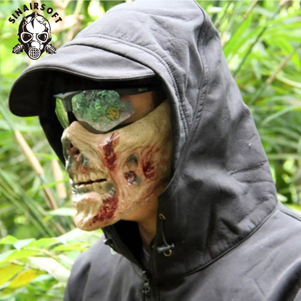 

Tactical Zombie Skeleton Skull Bone Half Face Mask For Paintball Survival War Game Movie Prop Cosplay Halloween Cosplay Airsoft