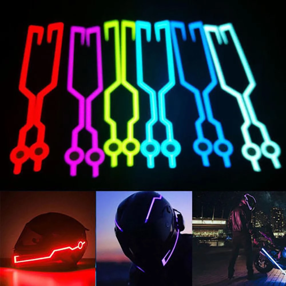 

5 Colors Choose Motorcycle Helmet EL Cold Night Light Helmet Light Strip Night Signal Luminous Modified Strip Helmet Sticker