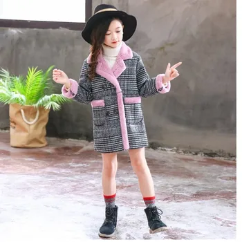 

Children's Garment 2018 Autumn And Winter New Pattern Lattice Loose Coat Child Increase Thick Casual Overcoat