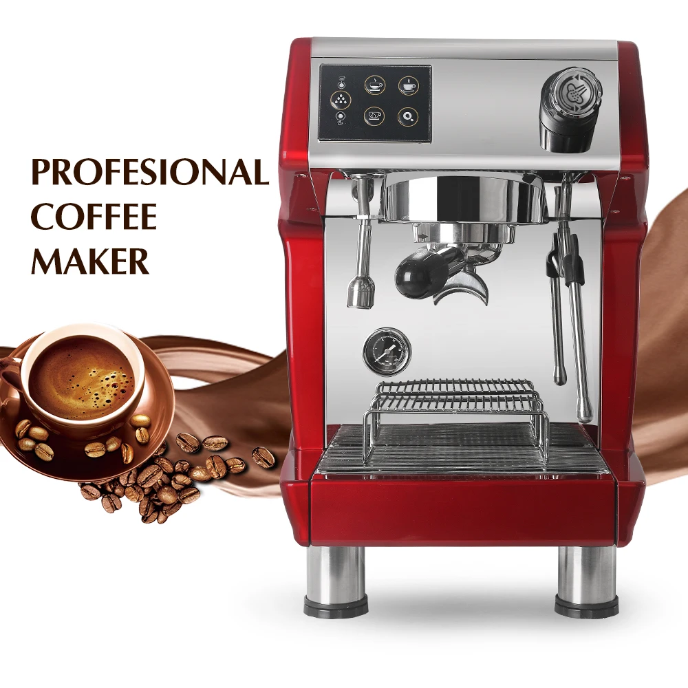 

GZZT Commercial Semi-automatic Coffee Maker Italian Espresso Coffee Machine Black And Red Color Cafe Machine 220V