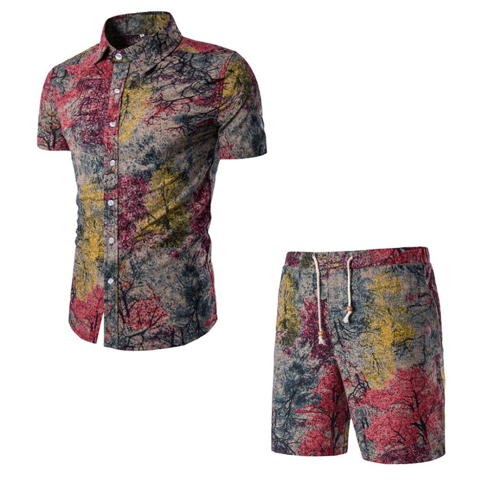 Summer Men's Hawaiian Shirts And Shorts Sets Size M 3XL Casual Clothing ...