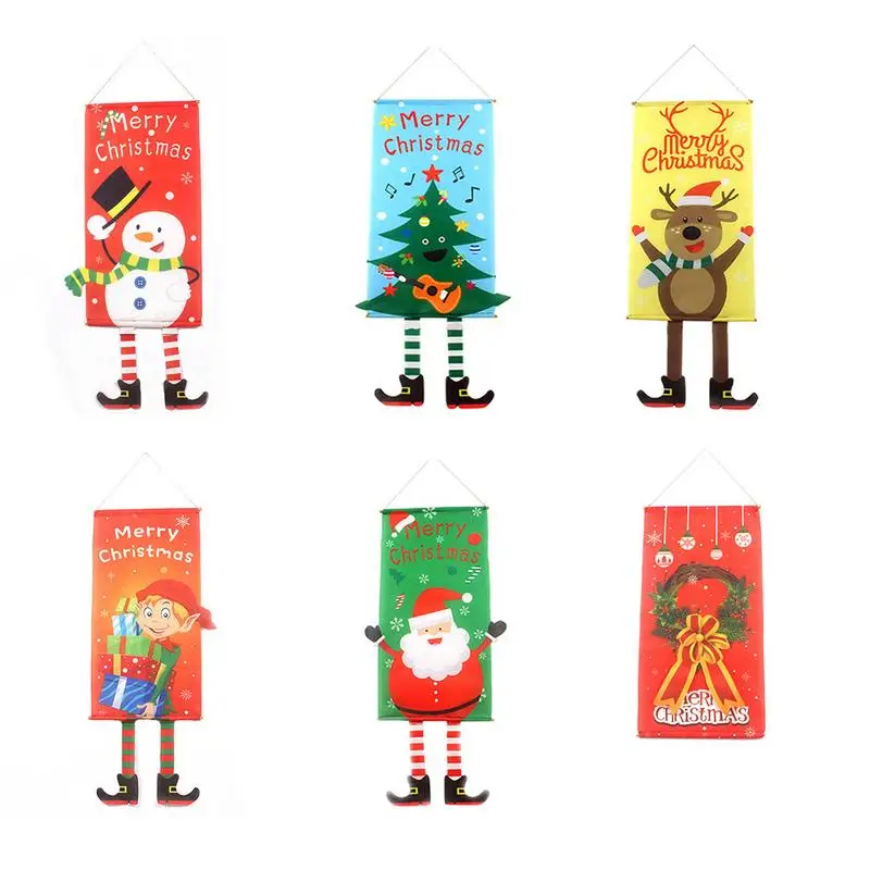 

Christmas Winter Snowflake Garden Flag Santa Claus Snowman Indoor Outdoor Home Decor Flags Happy Festival Household Hanging Flag