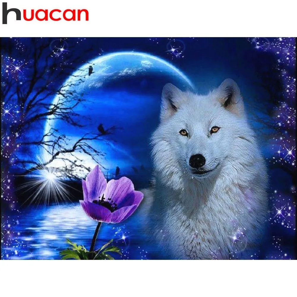 

HUACAN Diamond Painting Animal Cross Stitch Diamond Mosaic Paintings Fox Rhinestones Crystal Diamond Embroidery Wall Stickers