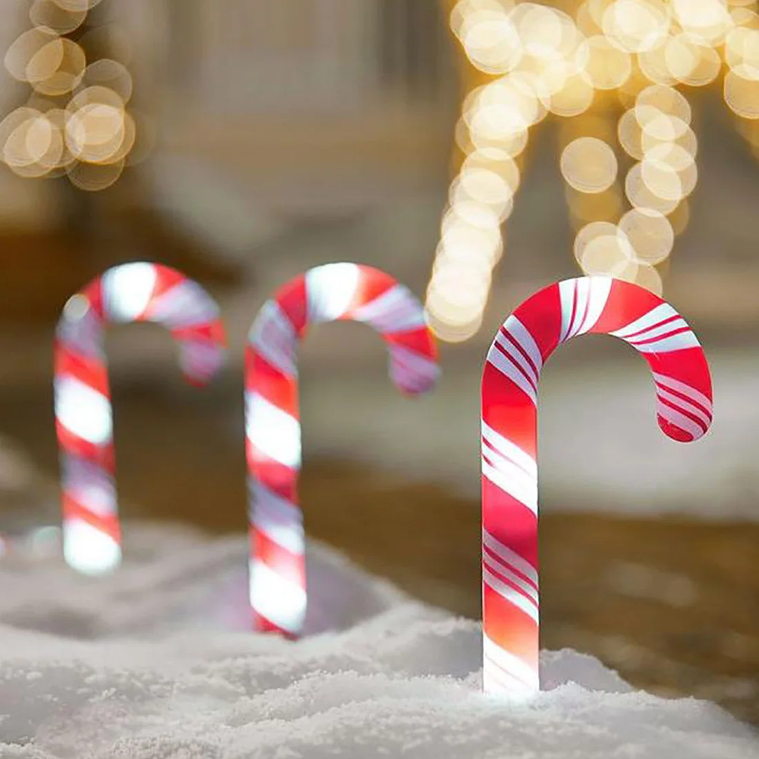 

Christmas Pathway Candy Cane 10" Stakes Walkway Light Pre-Lit Outdoor Yard Decor
