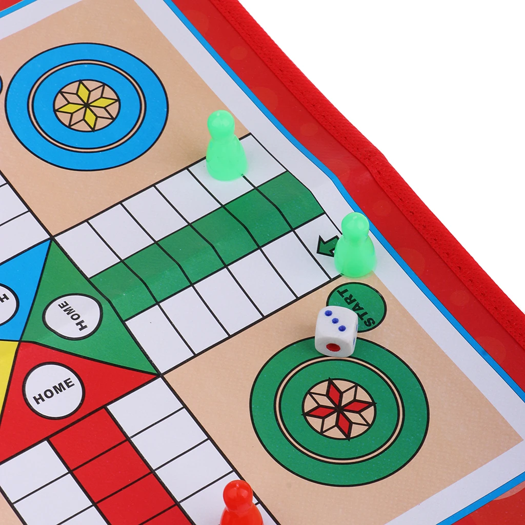 Traditional Flight Chess Board Game Ludo Chess Game Folding Chessboard Entertainment for Kid Children Boardgame Intelligence Toy