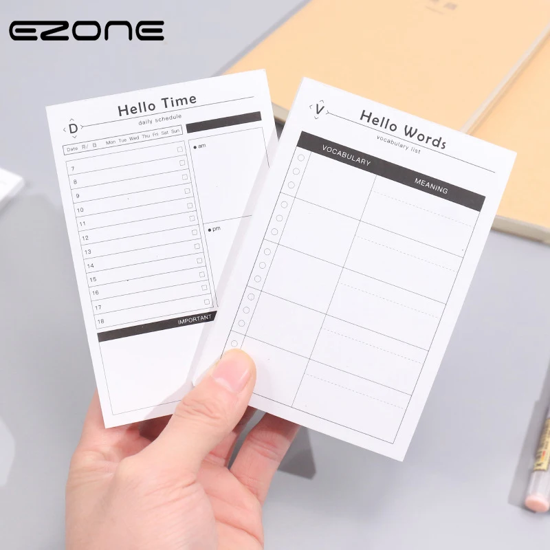 

EZONE Mini Notebook Memo Pad To Do List Vocabulary List Daily Monthly Weekly Schedule Memo Pad Notepad School Office Stationery
