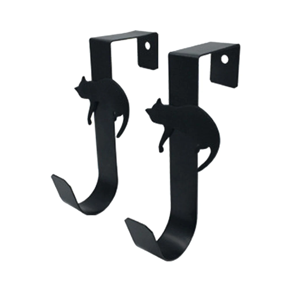 

2PCS Multi-function Animal Over the Door Hangers Kitty Hanging Hook Cat Metal Hooks for Bathroom Kitchen(Random Pattern)
