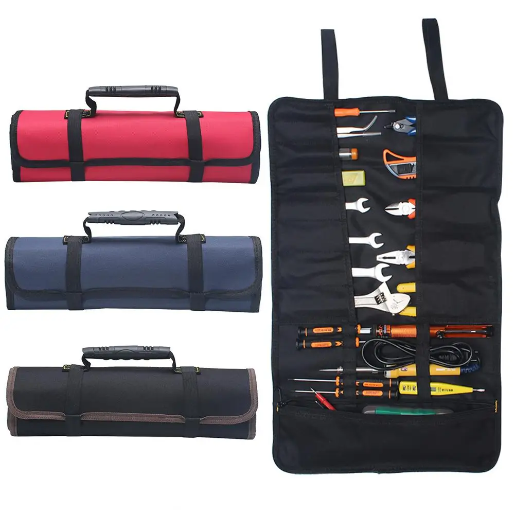 Multifunction Tool Bags Practical Oxford Canvas Roll Bags with Carrying Handles for Power Tools Hardware Metal Parts Organizer Multifunction Tool Bags Practical Oxford Canvas Roll Bags with Carrying Handles for Power Tools Hardware Metal Parts Organizer