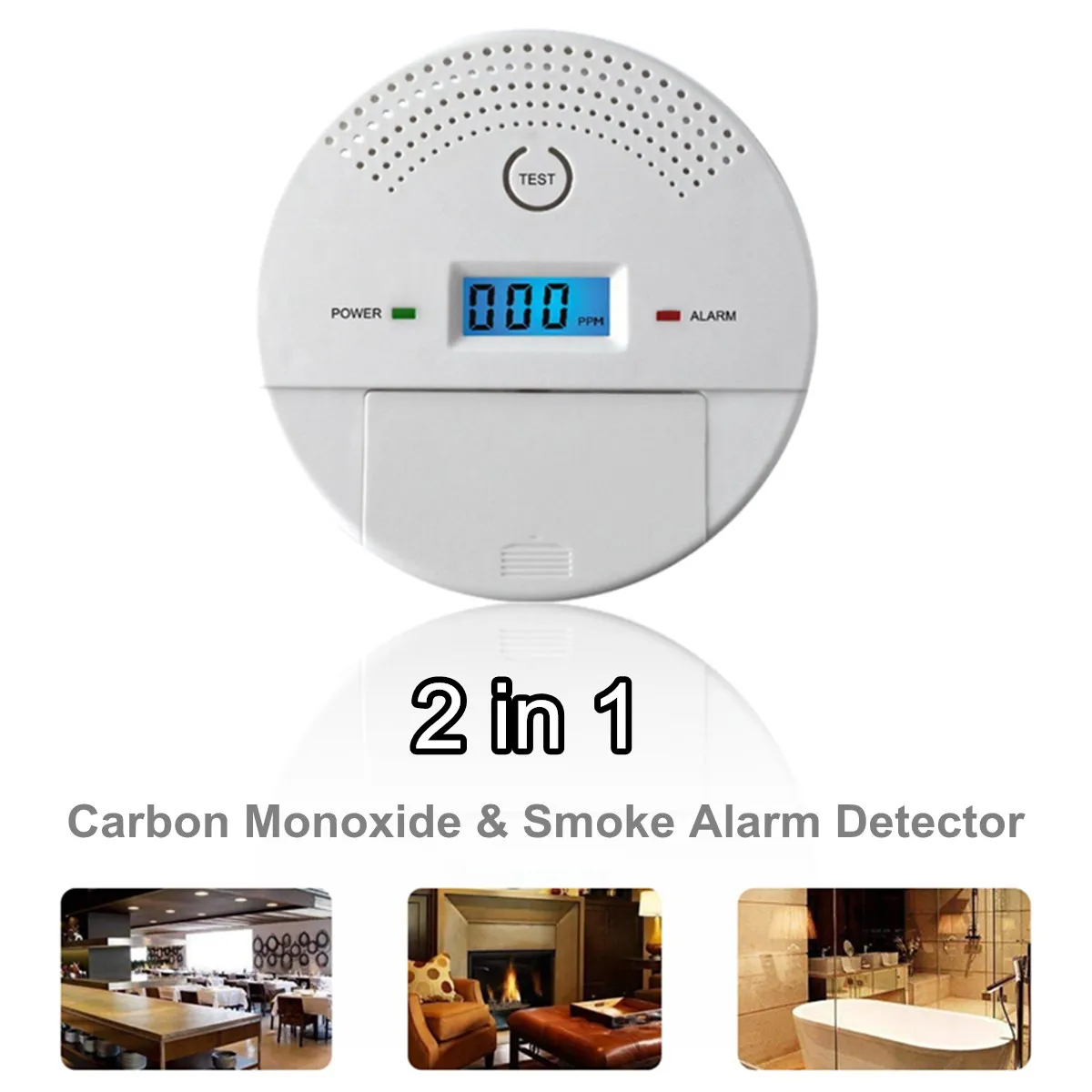 

2 in 1 LED Digital Display Carbon Monoxide Detectors Voice Strobe Home Security Safety CO Gas Carbon Alarm Detector Sensor Alarm