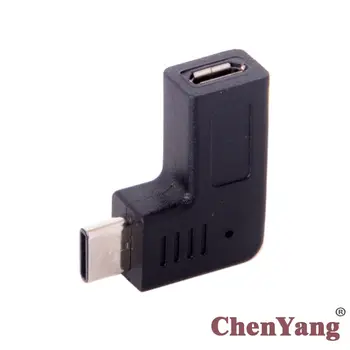 

Jimier 10pcs/lot Micro USB 2.0 5Pin Female to USB-C Type-C Male Data Adapter 90 Degree Angled Type