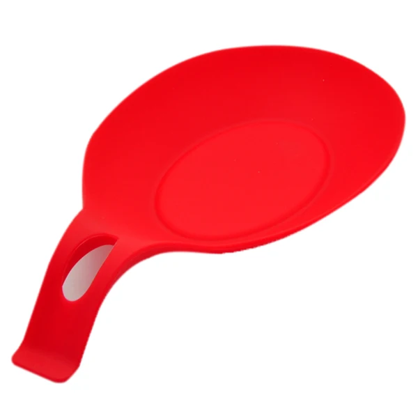 

LBER Kitchen Heat Resistant Silicone Spoon Rest Utensil Spatula Holder Kitchen Tool red