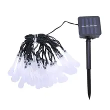 30 светодиодный солнечный свет капли воды гирлянда сад внутренний двор Лампа Рождественская Фея огни для рождественской гирлянды вечерние свадебные украшения
