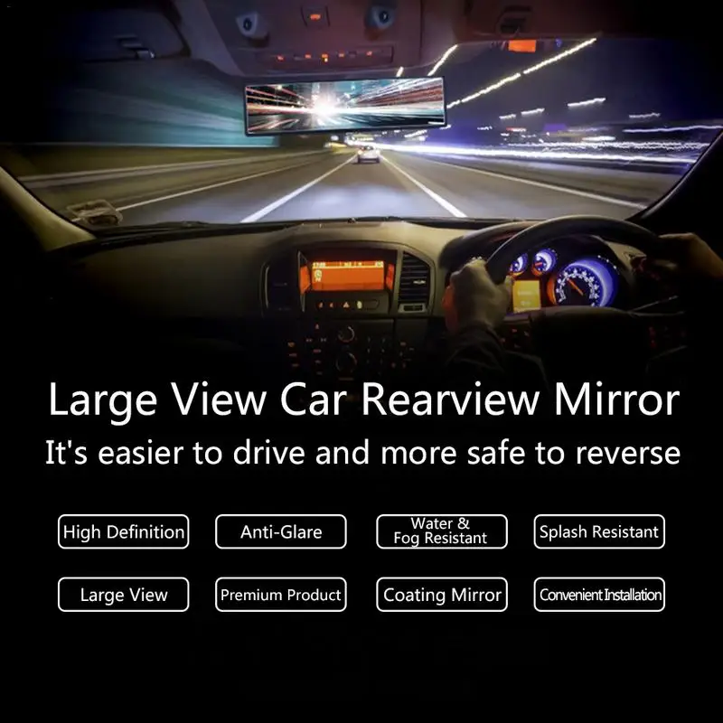 Car rearview mirror car DVR camera HD 1080P rearview mirror digital video recorder dual lens anti-glare blue