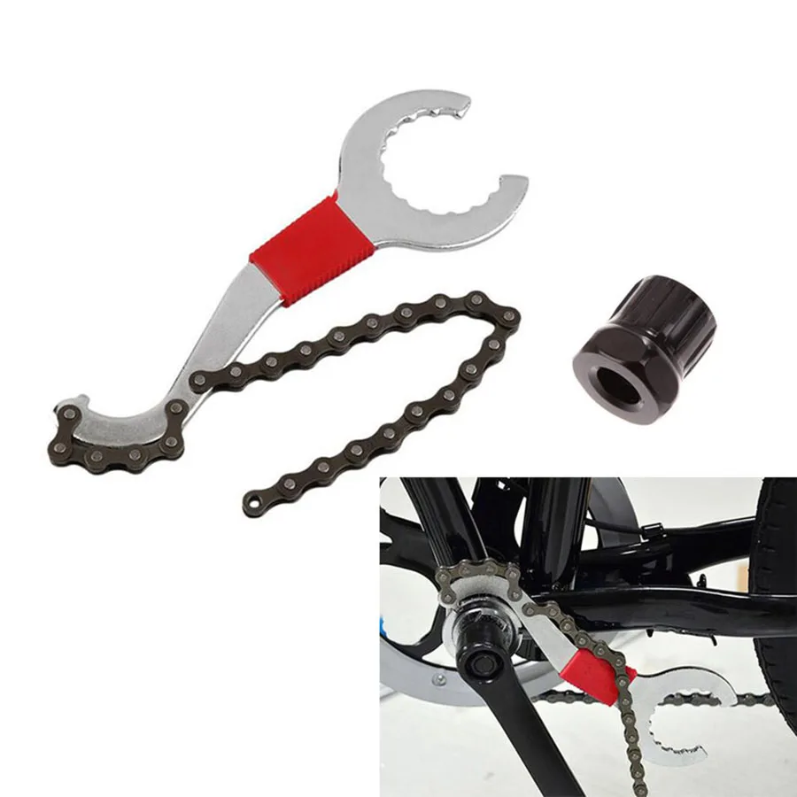 

Bike Chain Convenient Remover Tool Whip Bottom Bracket Repair Freewheel Wrench Tool Kit Bicycle Repair Tools