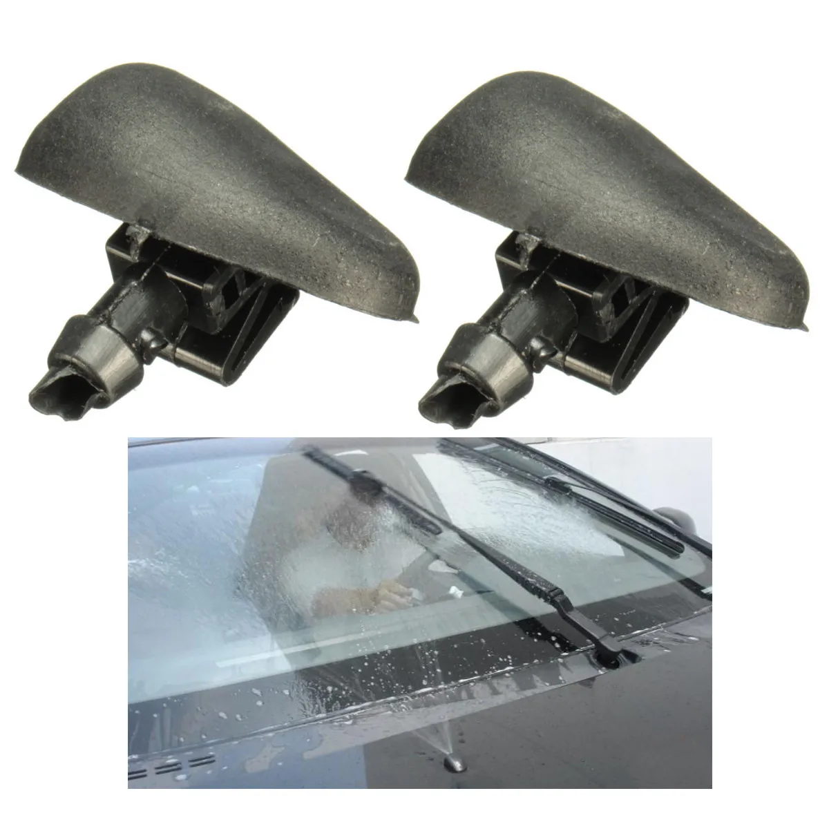 

Pair Front Window Windscreen Washer Jet Nozzle Sprayer For Peugeot 206/Citroen C2