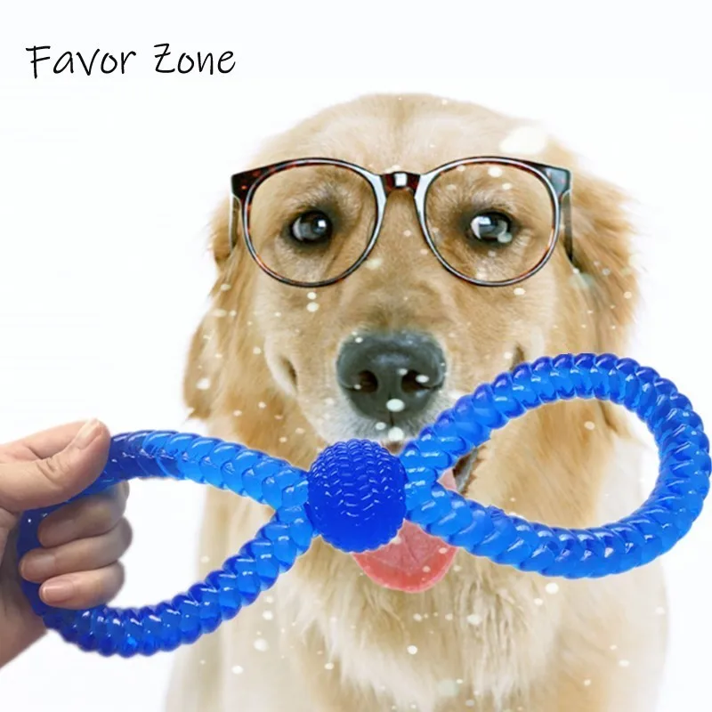 

New Pet Toy Eight Shaped Bite Interactive Dog Toys TPR Rubber Floatable Toys For Dogs Solid Bite-resistant Training Pet Supplies
