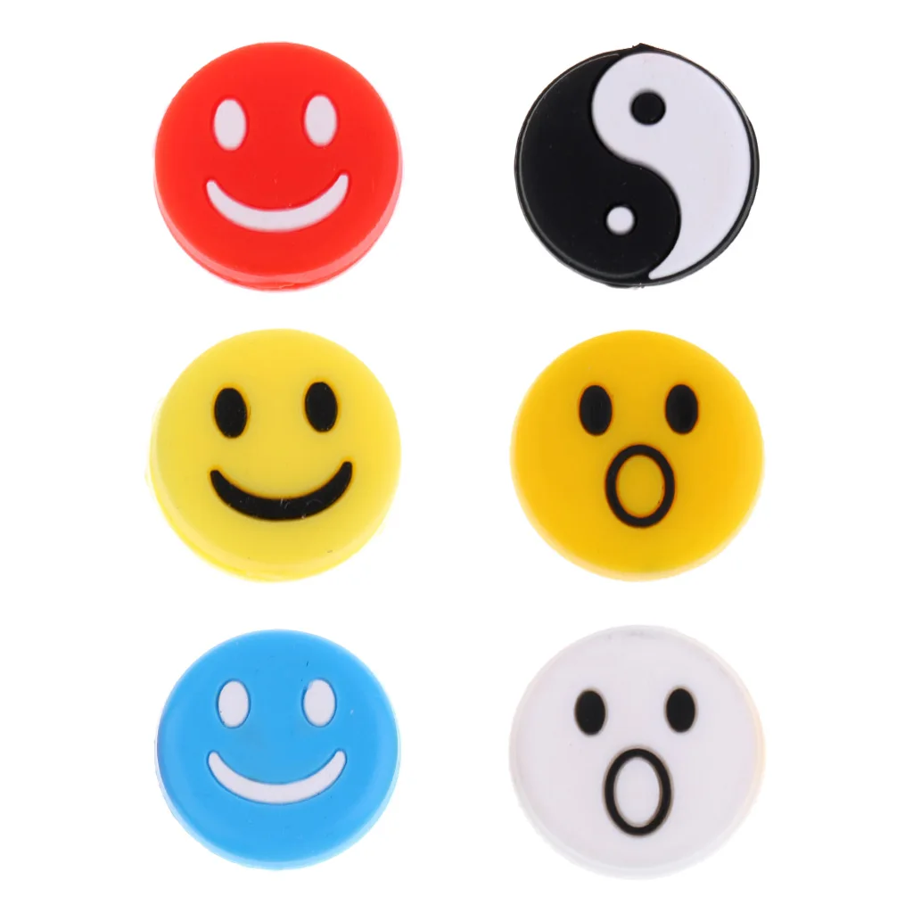 

Set of 6 Cute Silicone Vibration Dampeners for Tennis Squash Racket Mixed Color