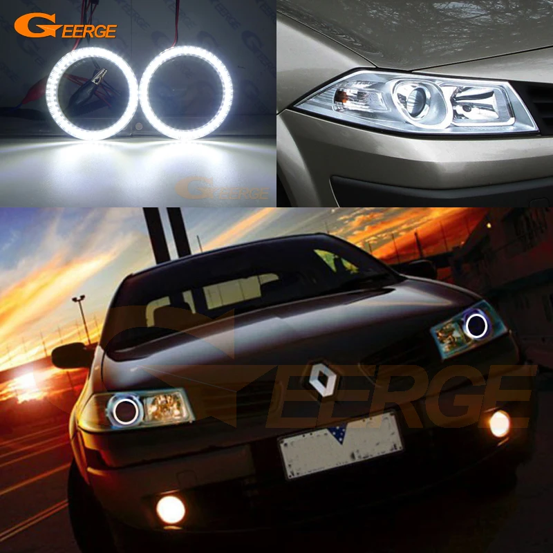 

For RENAULT MEGANE 2 II 2006 2007 2008 Halogen headlight Excellent Ultra bright illumination smd led Angel Eyes Halo Ring kit