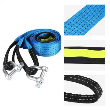 

Car Trailer Tow Rope Road Recovery Towing Cable with Reflective Strip Hooks 8 Tons 5 Meters Car accessories
