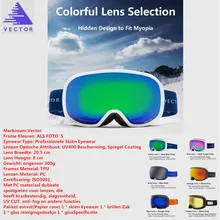 Вектор моды Для мужчин Для женщин Лыжный спорт Сноуборд очки Сферический Большой маска очки Сноубординг очки горнолыжные очки Анти-туман UV400