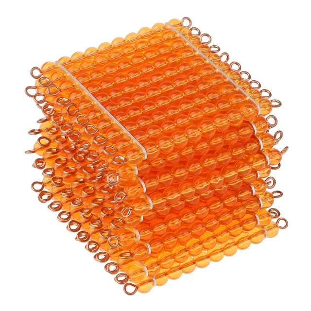 US $32.89 9pcs Beads Block One Hundred Beads Orange Montessori Educational Material Education Math Exercise T