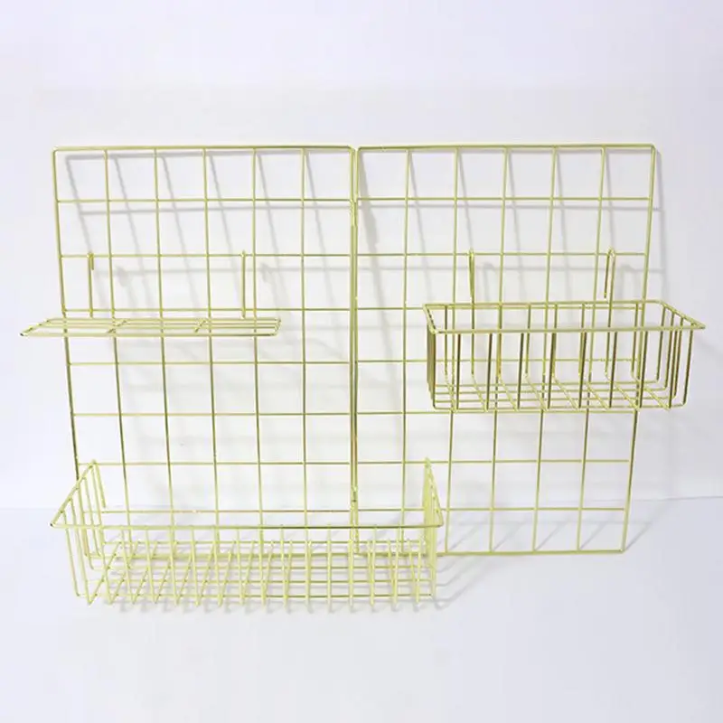 

Storage Basket Innovative Nordic Style Folding Grid Photo Wall Photo Frame Wall Iron Rack Iron Frame Clip Photo Wall Decoration