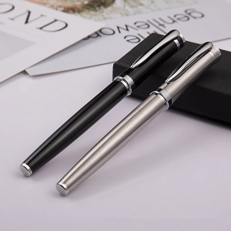 Высокое качество Роскошный Металлический Шариковая ручка 1 мм черные чернила гелевая ручка канцелярские Бизнес Офис Подписание Pen поставляет подарки 03659