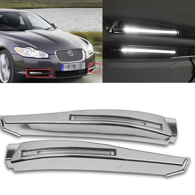 White LED Daytime Running Lights Fog Lights DRL Lamp For Jaguar XF 2008