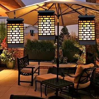 

Outdoor Solar Flame Lantern Waterproof LED Solar Garden Light Flickering Hanging Light Garden Pool Lawn Porch Decoration