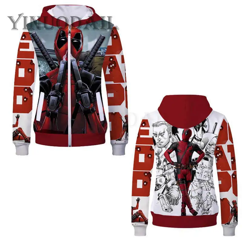 

Fans Wear Deadpool 2019 Unisex Pullover Hooded Sweatshirt Anime Uniform 3D Hoodies Cute Cartoon Cosplay Costume Hoodie