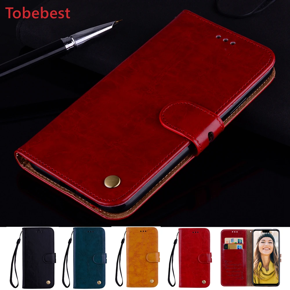 

For Huawei Y9 2019 Case Funda Coque for Huawei Y9 2019 Enjoy 9 Plus 6.5inch Retro Oil Wax Leather Flip Wallet Cover Capinha