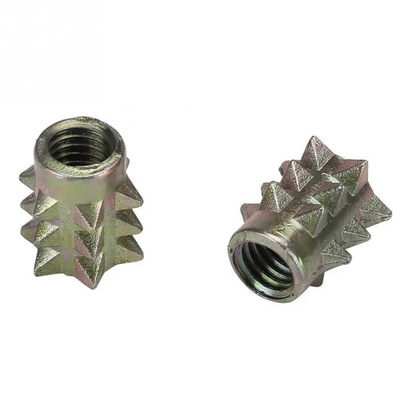 

50Pcs/set M4 M5 M6 M8 Pre-embedded No Flange Cover Furniture Thorn Nuts Knob Screw Nut for Furniture Fastener screw nuts