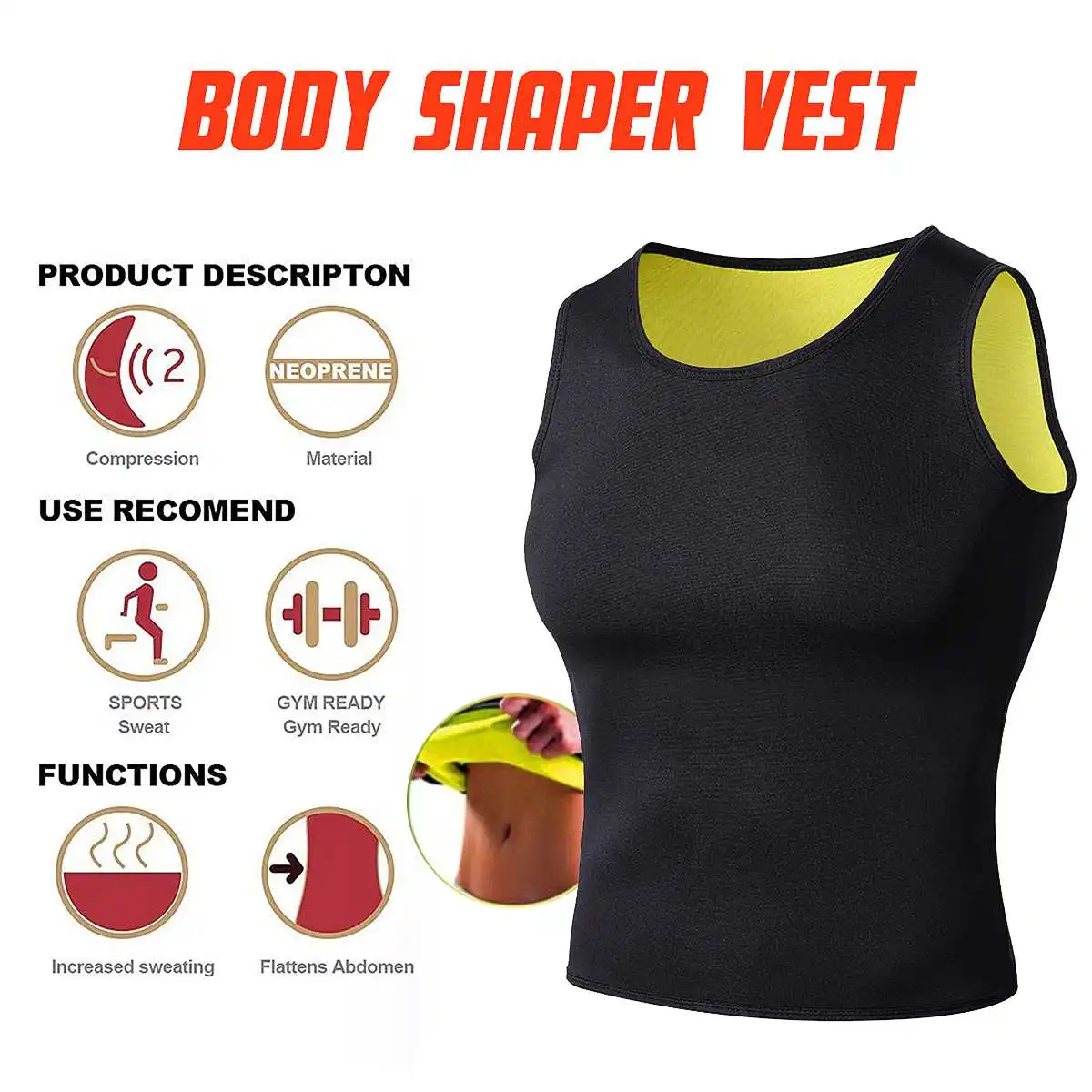 

Neoprene Body Shaper Slimming Sweat Trainer Yoga Gym Cincher Vest Shapewear Soft Fashion Fat Burning Three layers Shapewears
