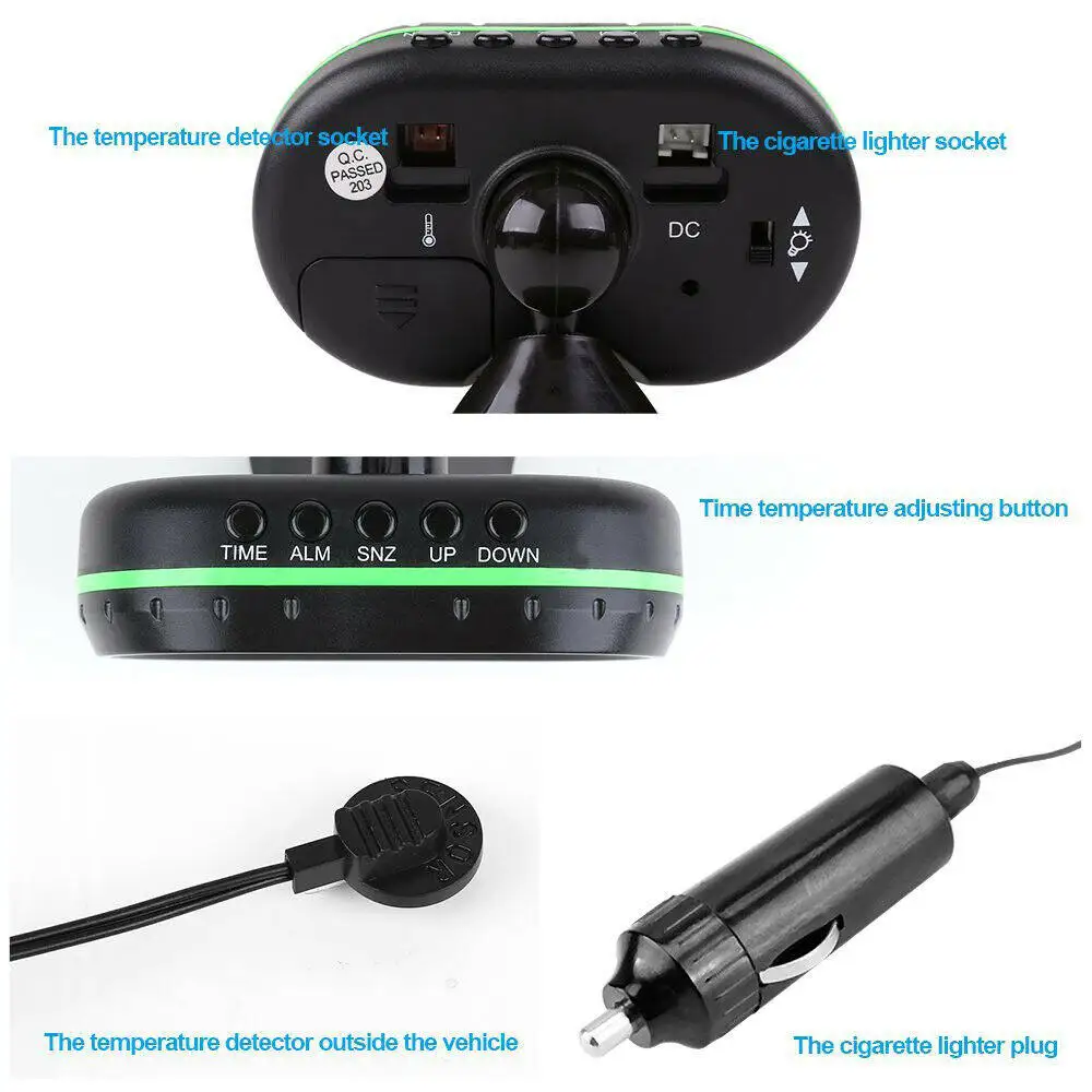 New 3 in 1 Digital LED Electronic Clock Time Thermometer Voltmeter for 12V Car Thermometer Luminous Clock New 3 in 1 Digital LED Electronic Clock Time Thermometer Voltmeter for 12V Car Thermometer Luminous Clock