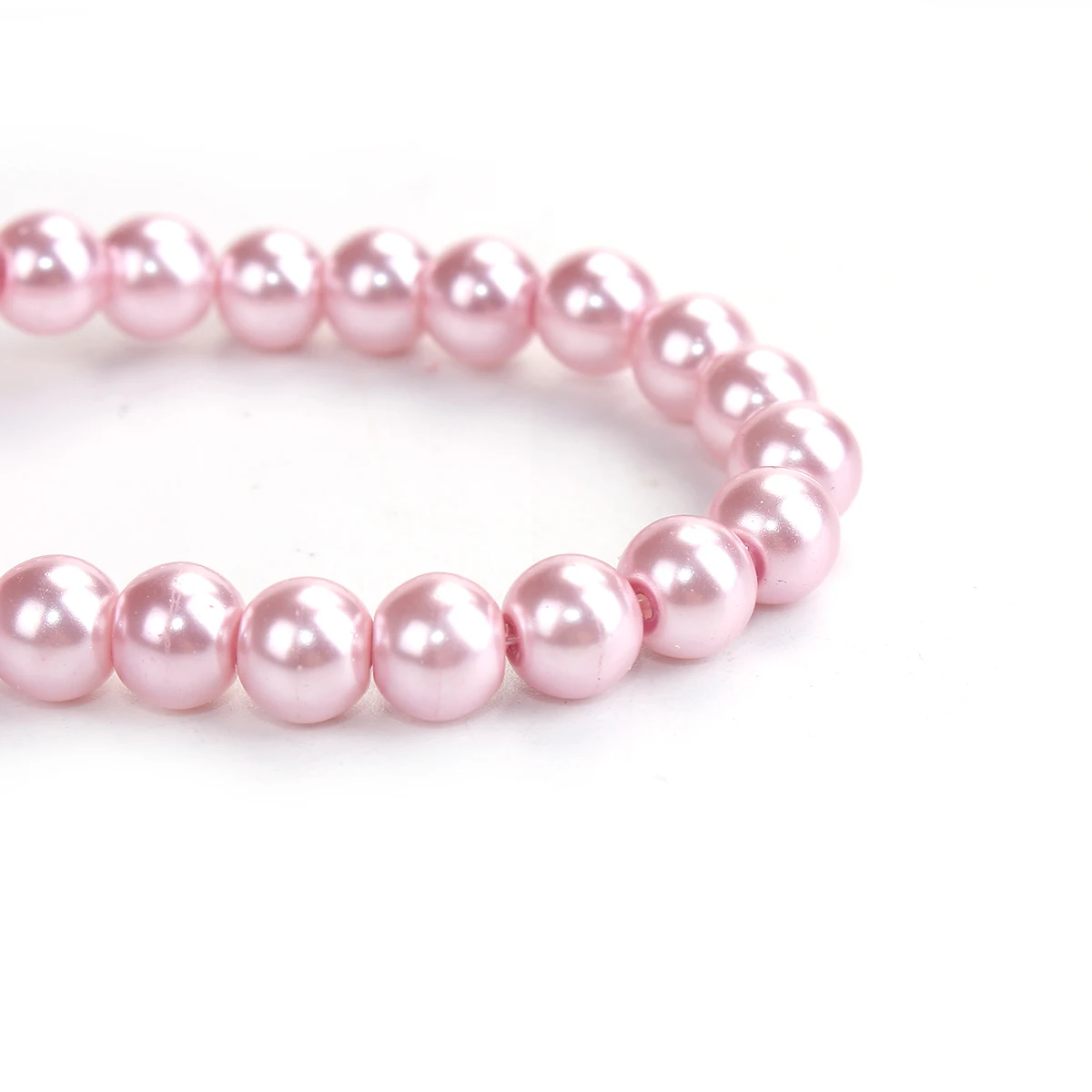 

DoreenBeads 5 Strands Mauve Round Glass Created pearl 8mm Beads 32" (B11399) yiwu