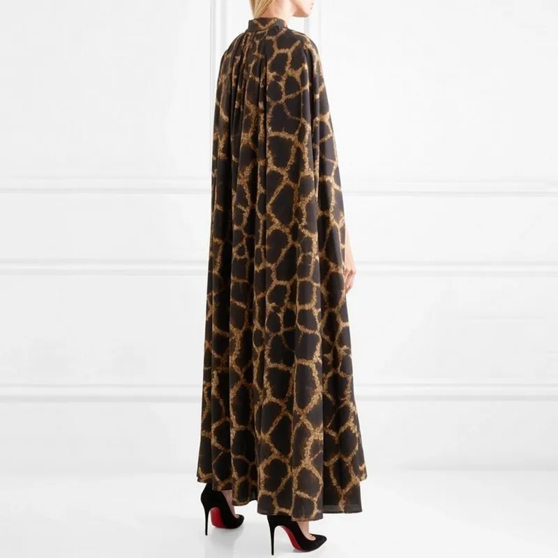 Günstige TWOTWINSTYLE Weibliche Strickjacke Mantel O Neck Mantel Hülse Druck Leopard Maxi Mäntel Für Frauen 2019 Herbst Vintage Mode Flut