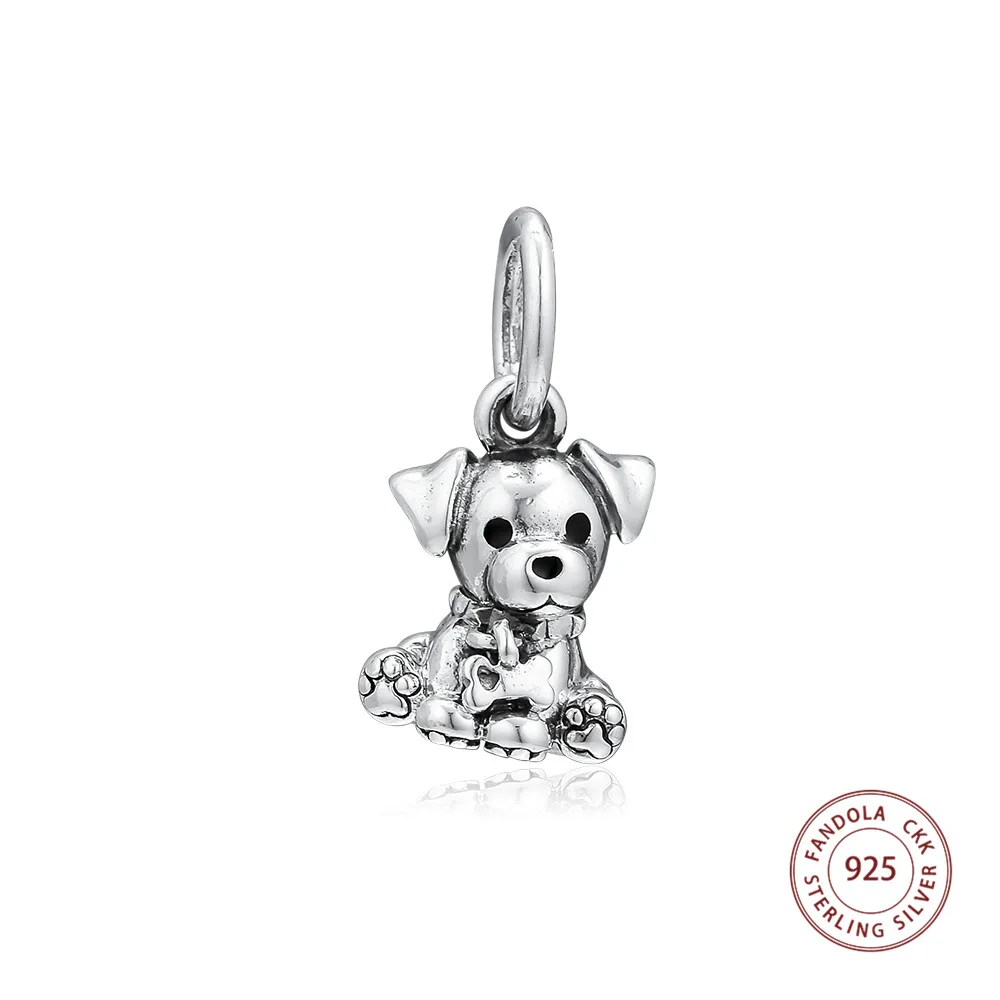 

2019 New 925 Sterling Silver Labrador Puppy Dangle Charm Beads Fits Pandora Bracelet Argent Charm Silver 925 Jewelry perles