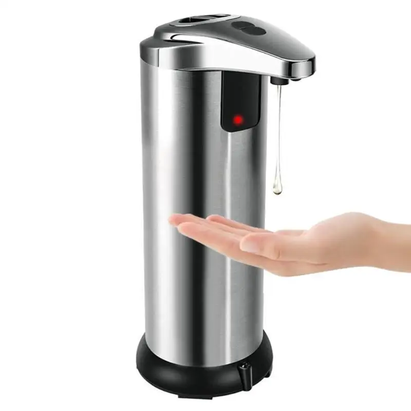 

250ml Automatic Soap Dispenser Smart Sensor Bathroom Kitchen Liquid Bottle Container Stainless Steel Liquid Soap Dispenser