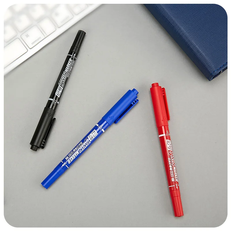 

1PC Creative Double Head Hook Line Sharpie Markers Cute Oily Permanent Marker Pens For Sketch Stationery School Office Supplies