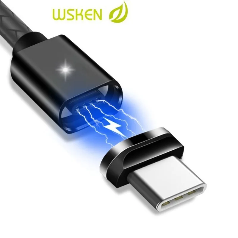 Wsken Магнитный кабель USB Type c для Samsung S9 Huawei P20 Xiaomi mi8 Быстрая зарядка магнит C TypeC