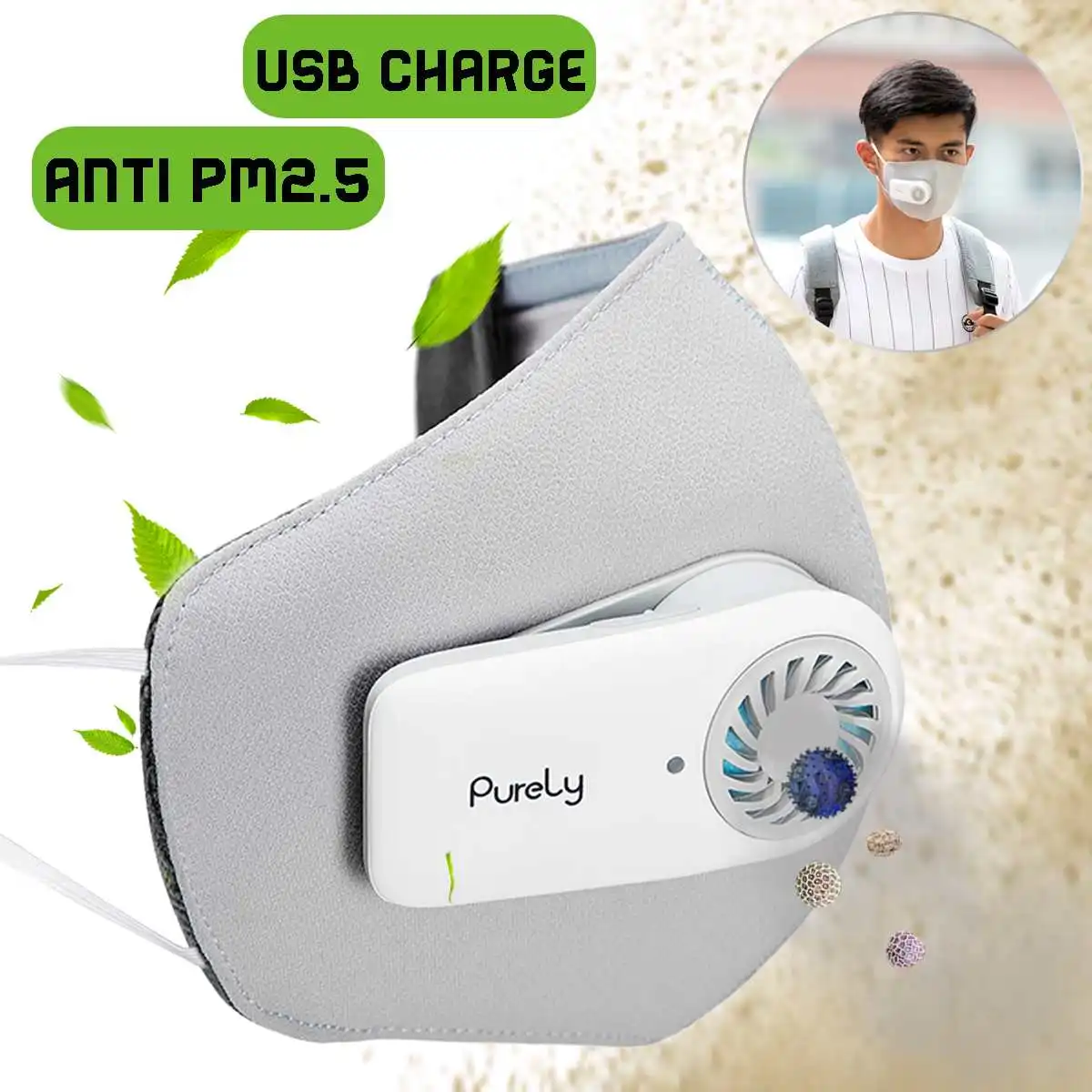 

NEW Outdoor Anti Dust Mask Anti-Pollution Respirator PM2.5 Filter Sport Protective Rechargeable Air Breathing Purifier