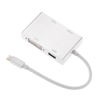 

High Quality USB-C (Type C) to HDMI DVI 4K VGA Multilport Adaptor Converter with USB 3.0