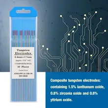 10 шт Tig Сварочные композитные вольфрамовые электроды(WES фиолетовый) 10-Pack вольфрамовый электрод 2,4*175 мм/150 мм