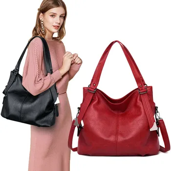

2019 New 100% Genuine Leather women handbags female shoulder crossbody bag ladies large bucket tote bag