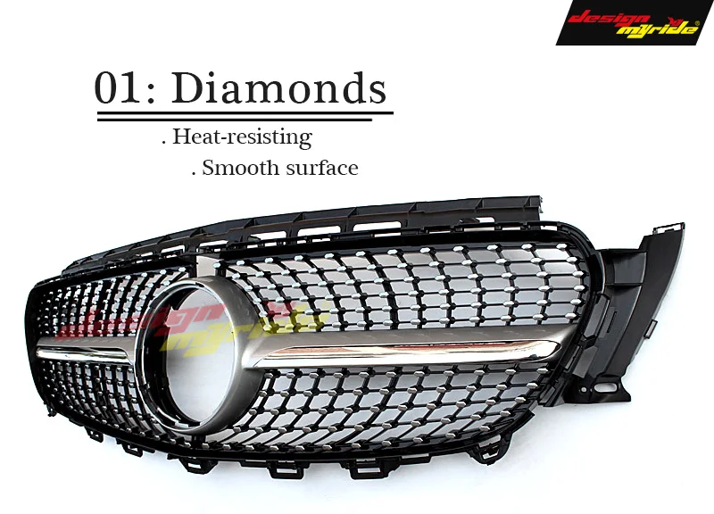 Для Mercedes Benz W213 Sport Diamond grill ABS Silver с камерой E class E200 E250 E300 E350 E400 E500 E550 grills 16 18|Гоночные