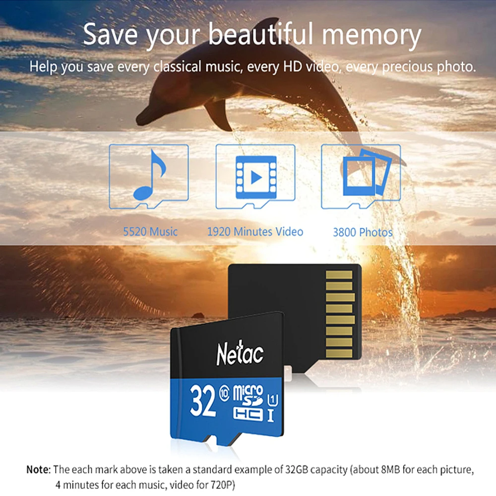 Карта памяти Micro SD класс 10 32 ГБ флеш карта TF для смартфона камера видеонаблюдения