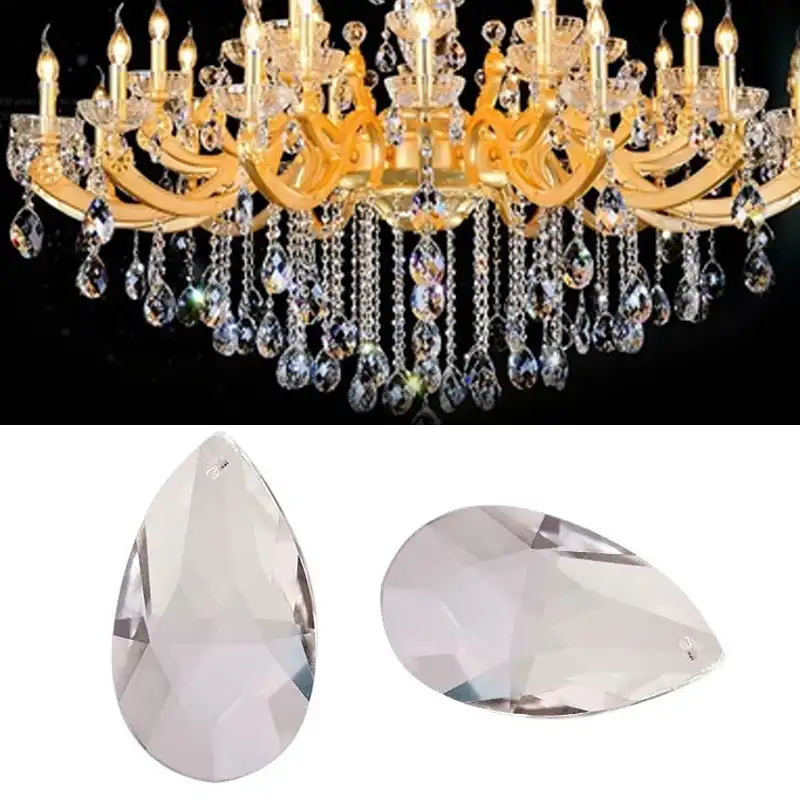 candelabro de cristal transparente con lagrimas de angel cristal para lamparas colgantes de gota de agua de 50mm decoracion transparente 1 ud