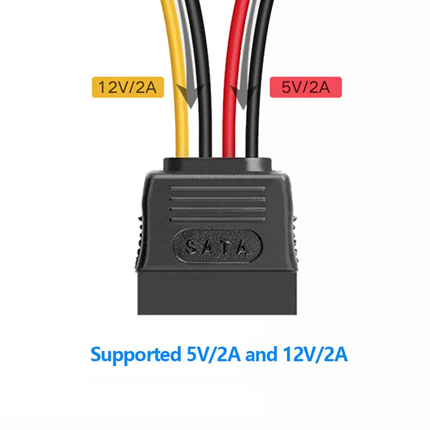 Комплект подключения жесткого диска SSD/SATA (1x4 Pin на двойной 15 SATA кабель питания 1x15