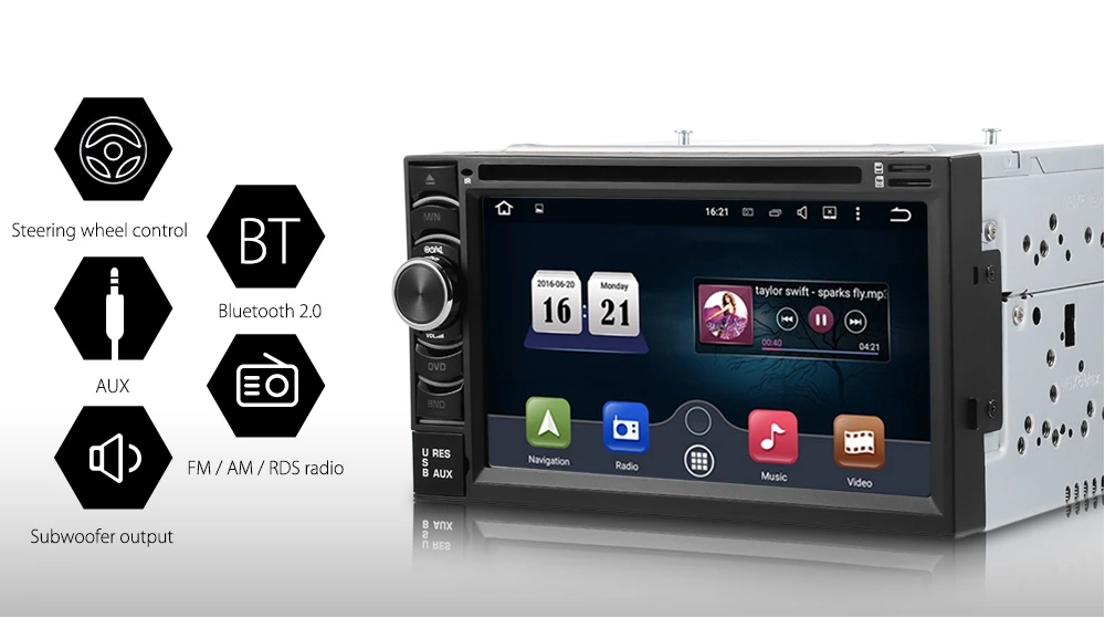 

Wince6.0 Car DVD Player GPS Bluetooth Auto Video Car Radio Digital Touch Screen AM FM RDS AUXin with European Map Remote Control