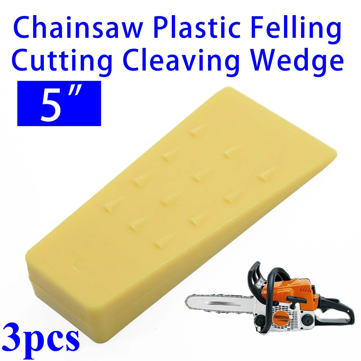 £10.54 3 Pcs Yellow Plastic Chainsaw Tree Wedges Plastic Cutting Cleaving